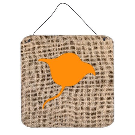 MICASA Stingray Burlap And Orange Aluminium Metal Wall Or Door Hanging Prints 6 x 6 In. MI242018